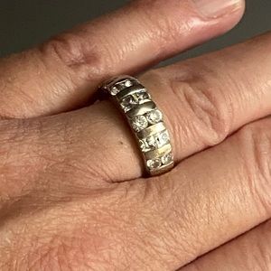 Sterling silver CZ band ring